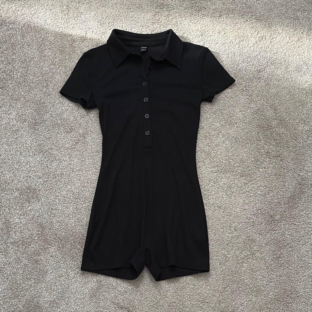 Black Button-Up Romper
